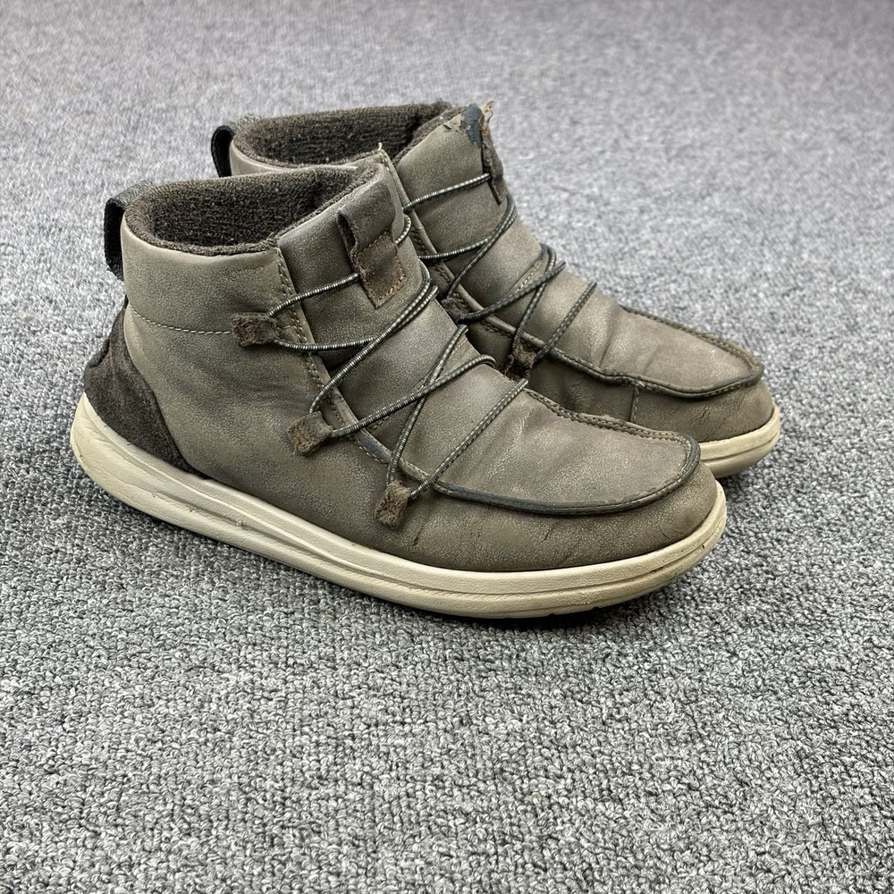 Hey Dude Eloise Recycled Leather Coffee Brown Comfort Boots Women's Size 6